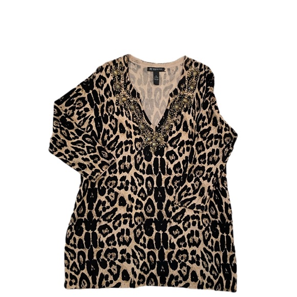 INC Long Sleeve Tunic Sweater Animal Print Size OX - Picture 5 of 6